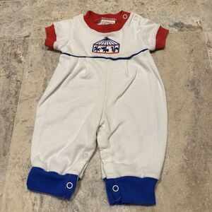 Vintage 3/6 Month One Piece Made In USA Carousel Merry Go Round